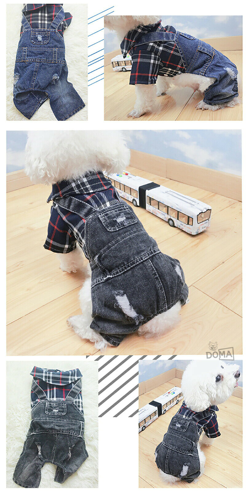 ドマ通販楽天市場店の【全商品ポイント5倍】つなぎ パジャマ ルームウェア 秋冬 女の子 犬服 おしゃれ 秋冬 男の子 犬服 おしゃれ ペット秋冬 男の子 犬服 おしゃれ ペットペット 犬の服 ペアルック ペア 男の子 女の子 ドッグウェア ボタン 秋 冬 洋服｜アングル3