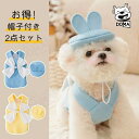 犬服 ワンピース 帽子 重ね着 ドッグウェア リボン 可愛い かわいい おしゃれ お洒落 散歩 柔らかい 暖かい 寒さ対策 抜け毛防止 女の子 チワワ トイプー...