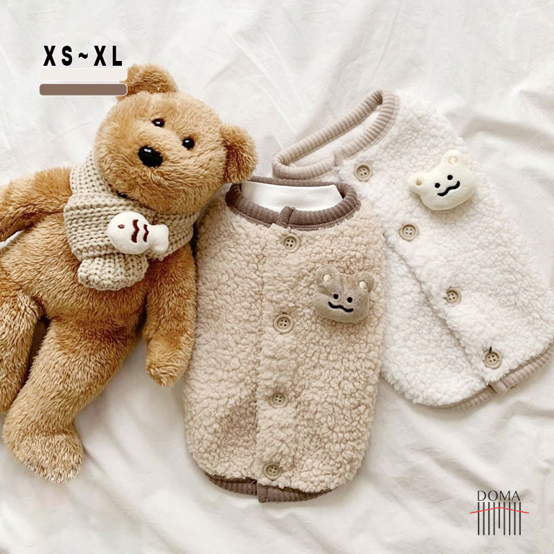 【2023年秋冬新作】 軽くて柔らかい立体感のあるくまちゃんベスト♪ 重ね着にも最適 もこもこ暖かい素材 抜け毛防止 秋冬 大人気