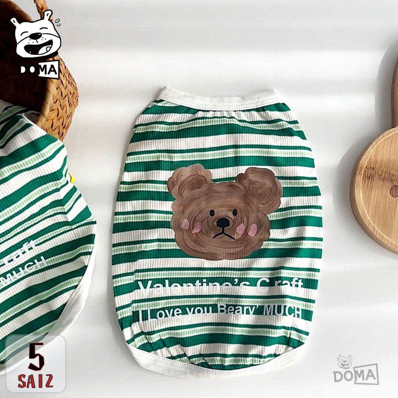 【全商品ポイント5倍】犬服 小型犬 可愛い タンクトップ 犬服 春 夏 クマさん クマ柄 ドッグウエア 柔らかい 着せやすい 犬の服 おしゃれ おもしろ 部屋着 ルームウェア 抜け毛防止 柴犬 トイプードル チワワ
