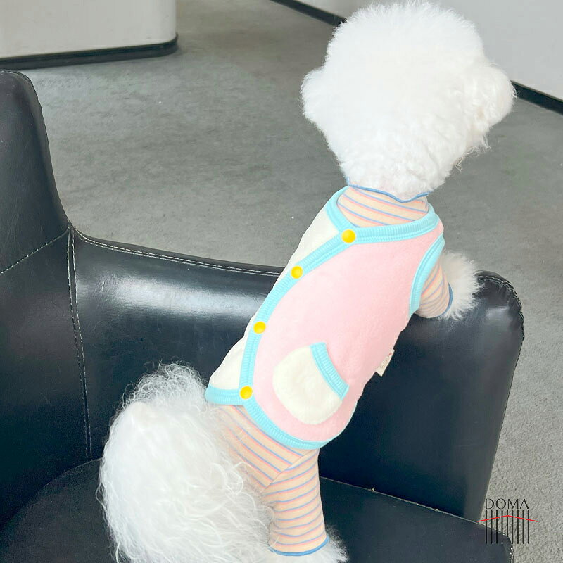ドマ通販楽天市場店の【もこふわ】 犬 服 冬 秋冬 あたたかい フリース ベスト背中開き ポンチョ 暖かい 着せやすい パジャマ 小型犬 中型犬 子犬 パピー 超小型犬 チワワ トイプードル ダックス おしゃれ かわいい 猫服 ポコポコ｜アングル3