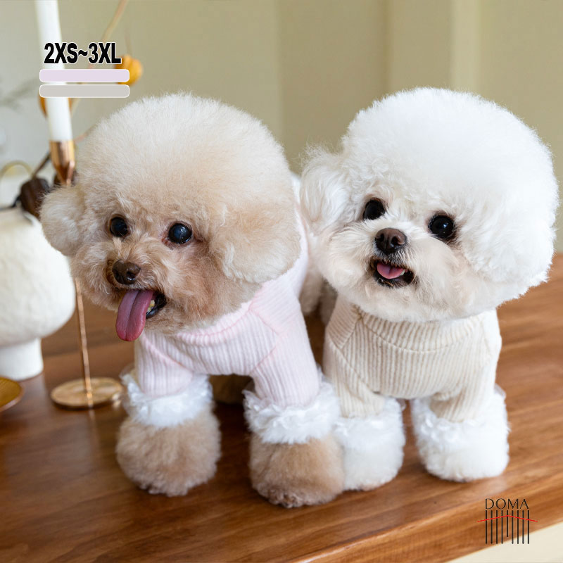 犬服ハイネックリブニットカットソー...