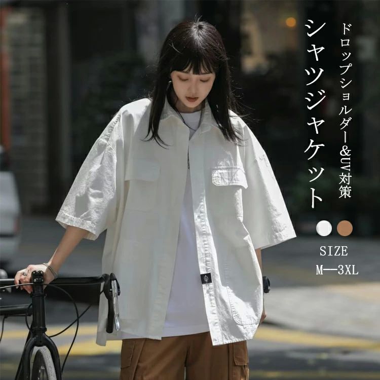 シャツジャケットレディース半袖ジャ...