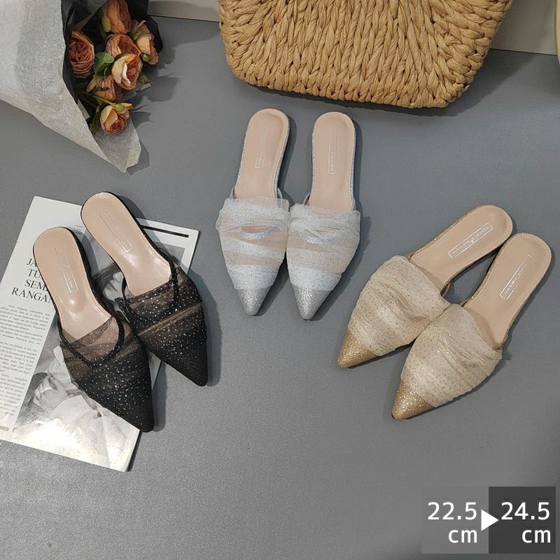 サンダル シアー ミュール フラット ペタンコ フラット底 シューズ パーティ 春 夏コーデ ビーチサンダル スリッパ 夏 春 靴 軽い 柔らかい 歩きやすい 疲れにくい 痛くない 大人 上品