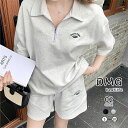 上下セット レディース セットアップ スウェット セット シンプル 半袖 パンツ ボトムス 春 夏 綿 韓国 大きいサイズ おしゃれ 軽い 大人可愛い かわいい...