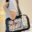 痛バッグ 痛バ ショルダーバッグ トートバッグ バッグ カバン ビニールバッグ レディース ガールズ 推し活 イベント JK 制服 コスプレ 見せバッグ 透明バッグ クリアバッグ 缶バッジ 軽量 女子高生 中学生 学生 通勤 通学(4)