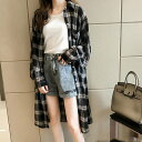 ロングシャツ レディース ロング丈 ロングブラウス トップス シャツブラウス シャツ ブラウス 長袖 長袖シャツ 長袖ブラウス ロンシャツ UVカット 日焼け止め 薄手 チェック柄 オシャレ カジュアル ゆったり ゆるシャツ 大きいサイズ オーバーサイズ M L XL 2XL 3XL 4XL
