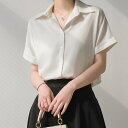 シャツ ブラウス 半袖 レディース トップス 半袖シャツ 半袖ブラウン 無地 シンプル カジュアル 通勤 ビジネス コーデ OL オフィス 就活 夏 夏服 ワイ...