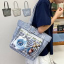 痛バ 痛バッグ 推しバッグ 推し活 推し活バッグ クリアバッグ ぬいぐるみ カンバッチ入れ 透明窓 デコバッグ かわいい 可愛 おしゃれ ヲタク イベント お出かけ jk 制服 プレゼント ギフト 誕生日 オタクバッグ トートバッグ(4)