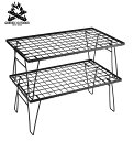 GENERIC OUTDOOR マットブラック フィールドラック 2点セット F002T スタッキングアウトドアラック アイアンラック アウトドアテーブル 折り...