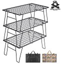 GENERIC OUTDOOR マットブラック フィールドラック 3点ケースセット F003TB アウトドフィールドラック アイアンラック アウトドアテーブル ...