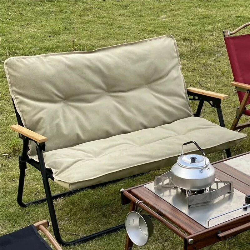 2WAYベンチチェア ブラック OW-130 アウトドアチェア 折畳チェア 2人掛け椅子 クッションカバー付き キャリーケース付き フルセット　折り畳みベンチチェア　キャンプチェア　アウトドアチェア　持運びベンチチェア ブラックギア 送料無料