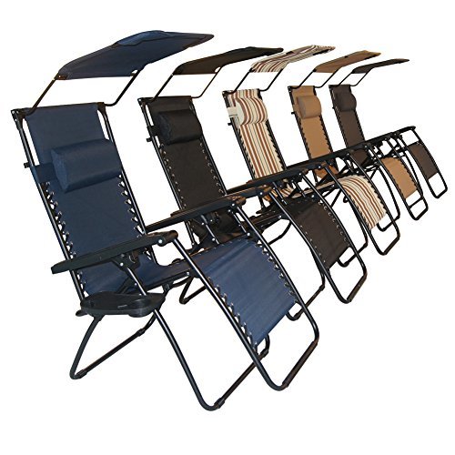 ★北米ウォールマート発★フォールディング★リクライニングチェア★無段階角度調整★屋根&トレー付★ブラック★