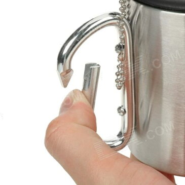 ★CHANODUG OUTDOOR★ステンレスダブルウォールカップ★カラビナハンドル&蓋付★トレッキング★アウトドア★キャンプ★山登り★
