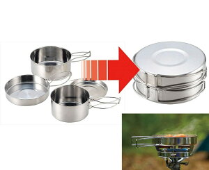 ★キャッピングクッカーセット★ステンレスクッカーセット★5点セット★ツーリングキャンプ★山登り★アウトドア★ソロキャンプ★送料無料★通販格安セール情報 楽天 通販