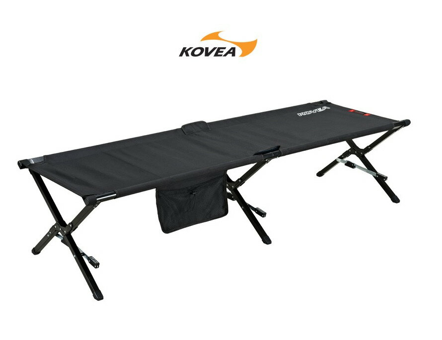 ★KOVEA FIELD RELAX COT★コベアリラックスコット★折り畳みベッド★キャンプ★アウトドアコット★ベンチチェア★コットチェア★ キャンプ アウトドアー グランピング 折畳ベッド 持運びベッド　長椅子 コット ポータブルベッド キャンプコット アウトドアコット ベンチチェア 防災グッズ 災害 避難 ★こちらは韓国ナンバーワンアウトドアブランドKOVEA FIELD RELAX COTになります。KOVEA（コベア）は創業1982年の韓国の代表的なアウトドア用品メーカーです。世界的にも高い技術力と品質で高評価なアウトドアブランドになっています。★★こちらのコット（ベッド）は屋外で実際に使用し寝てみると、背中に地面の感触が伝わる事が無く快適性抜群です。キャンプ場など12で一度設置してしまえば、寝たり座ったり、 なんとなく横になったり、とてもリラックスして過ごすことができるアイテムです。キャンプを充実させるアイテムとして是非おすすめしたい商品です。セットするにはとても簡単で袋から出せば40秒でセット出来ます。生地は1200Dの擦れ等に強い素材を採用し立ったり座ったりをする際の擦れに対応しております★★キャンプ・レジャー、アウトドア釣り、登山、屋外の愛好者にもっとアウトドア星空を楽しみ、自然を感じることができアウトドアのみならず、室内での涼感・節電寝具としてもご使用になれます。キャンプだけでなく室内でも涼しく眠れて安眠できます。もちろんベンチチェアとしても使用できとてもコンパクトで便利な1点です。★★夏は風通し良く涼しく眠ることができ、冬は地面からの冷気を直接受けることがないので底冷えを防止します。 また地面に凹凸があっても影響を受けることがなく、一晩中ぐっすり眠れます。キャンプ・BBQ・運動会・スポーツ観戦・お花見等に大変便利！室内で入院の付き添いベッドにも、40急な知人の宿泊にも使えます。 ★サイズ★収納時サイズ：長さ96cm　横幅23cm　高さ7cm★★使用時サイズ：長さ193cm　横幅63cm　高さ38cm★★ 重さは約8.2kg★最大耐荷重量：120kg★★フレーム材料：アルミニウムスチール★1200 ★張り材：1200D厚いナイロン布★★色：ブラック（写真モニターにより若干色目が変わりますのでご理解ください）★★付属品；収納ケース★★※注意 細部のデザインは製造ロットにより予告なしに若干変更になる場合がございます。 何卒ご了承願います。海外輸入品に付きスレ、キズ等がある場合がございます。ご了承ください！★ 2