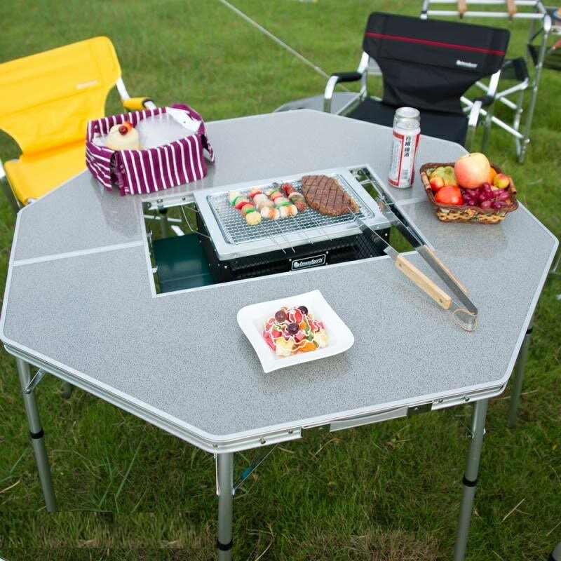 ★2WAY BBQテーブル★ヘキサBBQテーブル焚き火台★八角テーブル★バーベキューテーブル★キャリーケース付★キャンプ★アウトドア★