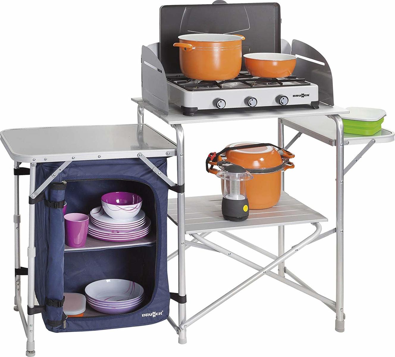 ★ユーロキッチンテーブル★BRUNNER社★フォールディング キッチンテーブル★キャリーケース付★キャンプキッチン★調理テーブル★