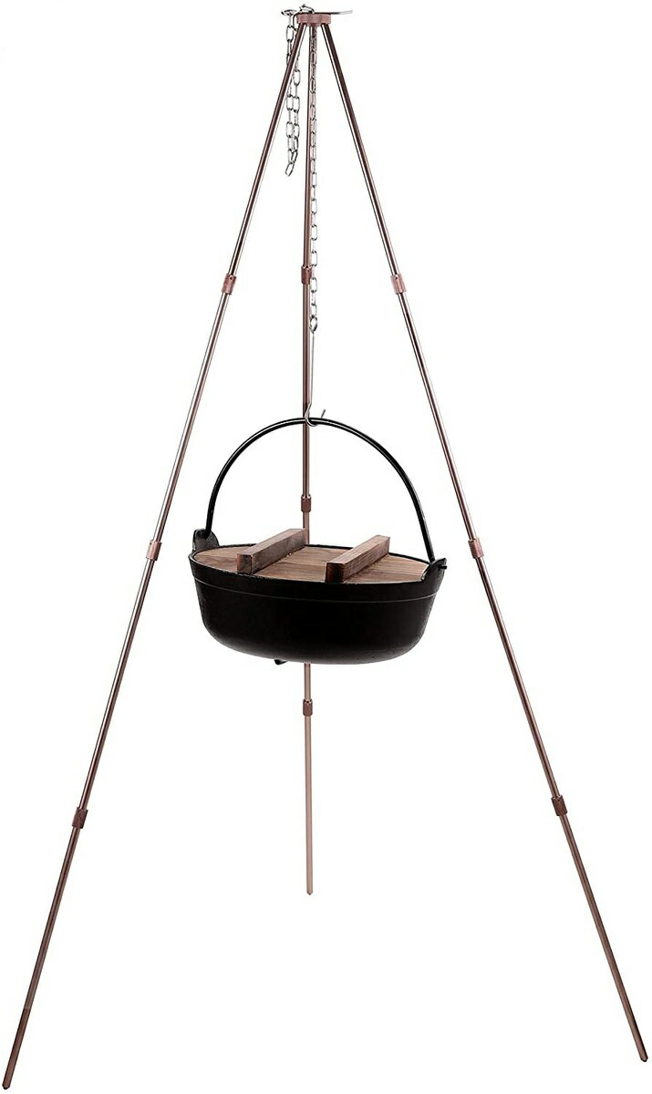 CAMPING MOON キャンピングムーン トライポッド 三脚焚き火 ブロンズ キャンプ 高さ4段 ケース付 MS-105 ダッジオーブン
