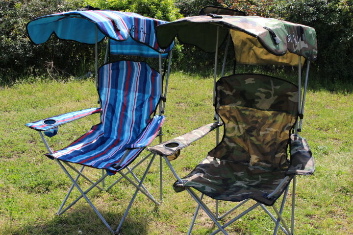 楽天ドミノサーフアンドキャンプ日焼け対策 カラフルキャノピー チェア 屋根付き椅子 野外観戦チェア 折り畳みチェア ルーフチェア キャンプチェア アウトドアチェア 持運びチェア 送料無料