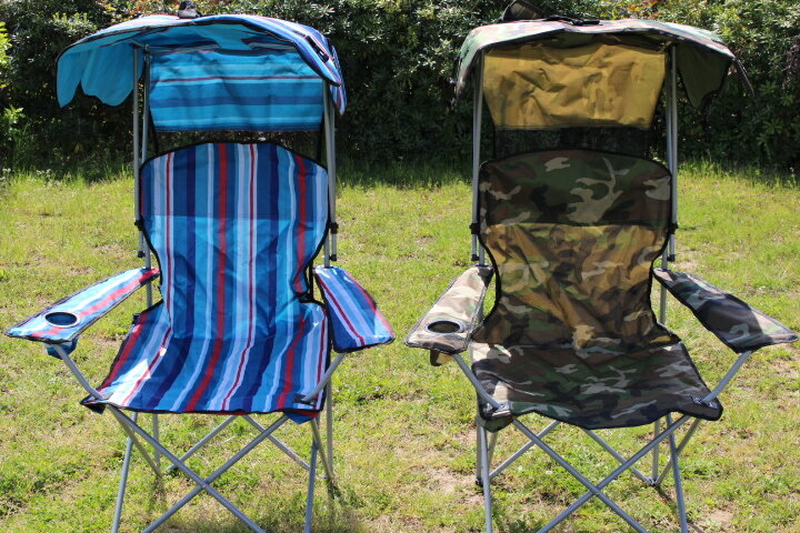 日焼け対策 カラフルキャノピー チェア 屋根付き椅子 野外観戦チェア 折り畳みチェア ルーフチェア キャンプチェア アウトドアチェア 持運びチェア 送料無料