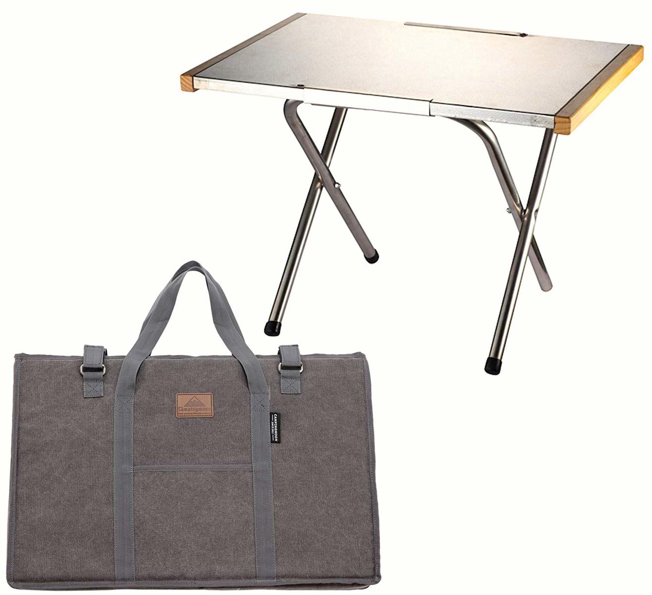 CAMPINGMOON キャンピングムーン ステンレストップテーブル 焚火テーブル 焚き火テーブル ステンレステーブル バーベキューテーブル 収納ケース付き 送料無料通販格安セール情報 楽天 通販