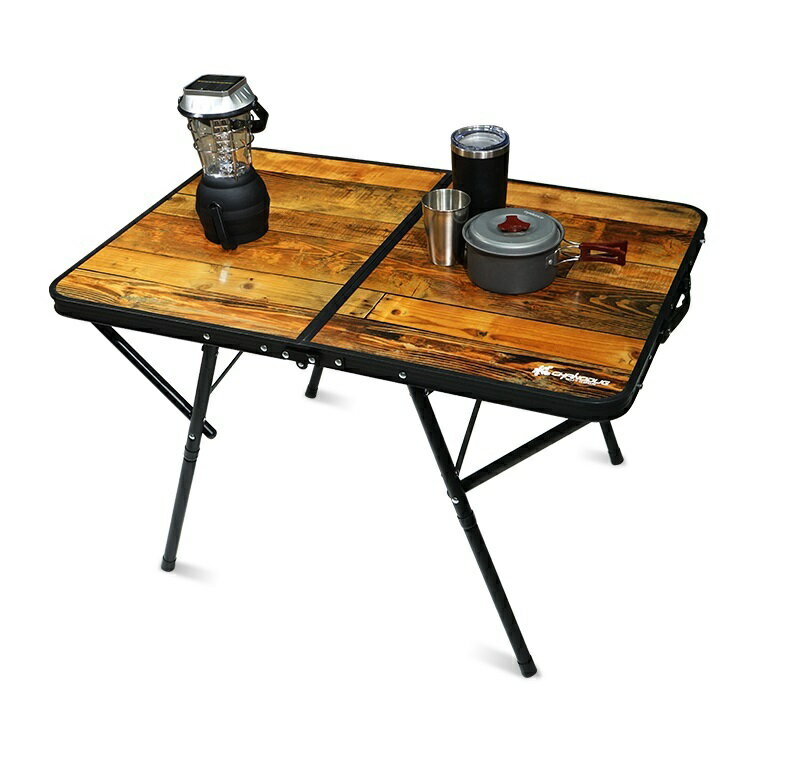 ★CHANODUG OUTDOOR★ヴィンテージリアルウッド柄2WAYアウトドアテーブル★Sサイズ★高さ2段階変更可能★C7101★折り畳み式テーブル★フォール...