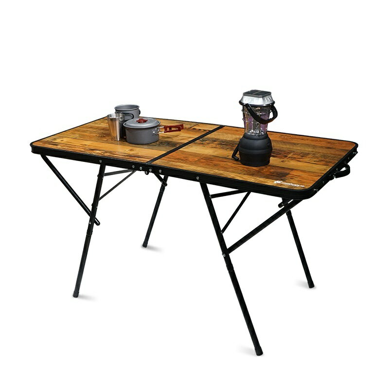 ★CHANODUG OUTDOOR★ヴィンテージリアルウッド柄2WAYアウトドアテーブル★Mサイズ★高さ2段階変更可能★C7100★折り畳み式テーブル★送料無料...