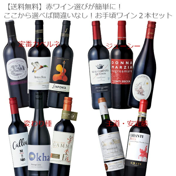 お手頃赤ワイン3本セット！【ワインセット 赤ワイン 間違いなし 定番カベルネ フルーティー 変わり種 ..