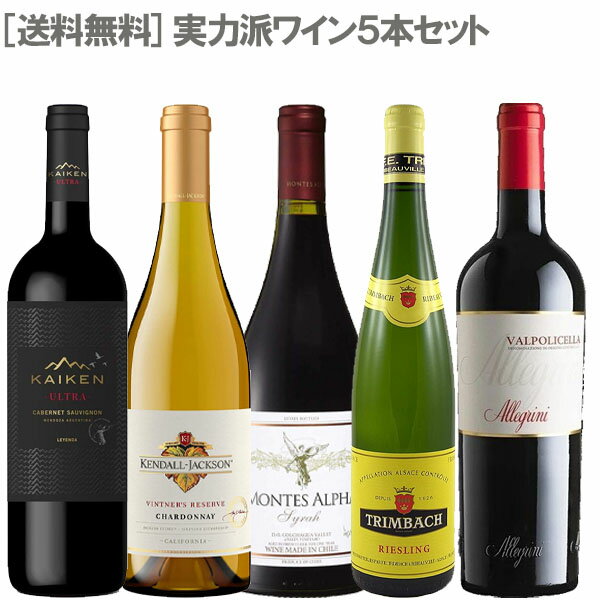 ［送料無料］実力派ワイン5本セット750ml×5本［フランス チリ アメリカ イタリ ア赤 白 ワインセット］