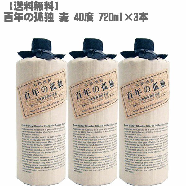 楽天DON online shop 楽天市場店【送料無料】百年の孤独 40度 720ml 麦焼酎×3本【宮崎県 黒木本店 本格麦焼酎 入手困難 父の日】長期貯蔵