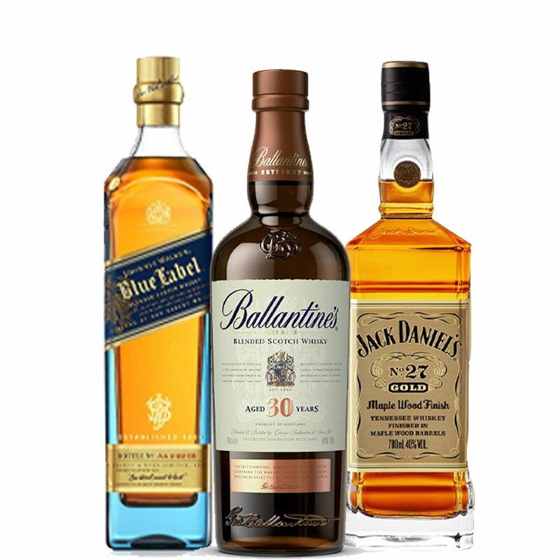 CHOTTO BAR ウィスキー プレミアム ギフト セット 100ml ×3本セット[ウィスキーセット ジョニー ブルー バランタイン30年 ジャック ゴールド 敬老の日 父の日 バレンタイン 贈り物 プレゼント に最適 量り売り]【送料無料】