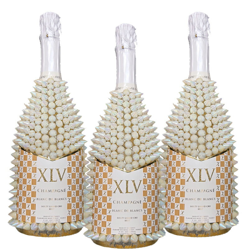 ［送料無料］XLV ブジー ブラン ド ブラン グラン クリュ ルミナス デコレーションボトル 750ml×3本セット [フランス シャンパーニュ シャンパン ルイ ヴィトン トゲトゲ ドリアン トゲヴィトン ルブタンボトル]※現在品薄につき随時在庫確認ください