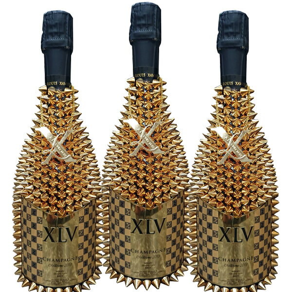 ［送料無料］XLV ブジー グランクリュ ミレジメ デコレーションボトル 750ml×3本セット ［フランス シャンパーニュ ホスト 御用達 シャンパン ルイ ヴィトン トゲトゲ ドリアン トゲヴィトン］ ※現在品薄につき随時在庫確認ください