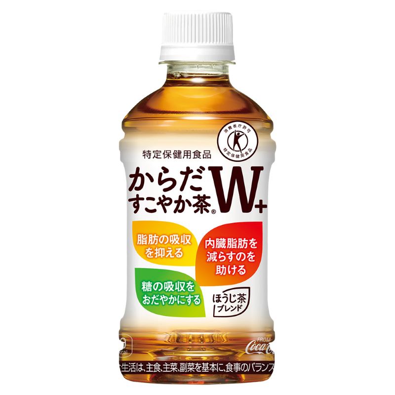 ［送料無料］からだすこやか茶W+ 350mlPET 4ケース(96本 )セット［特保 トクホ コカ・コーラ 代引き不可 からだすこやか茶w］［ギフト包装・のし不可 領収書同梱不可 コカコーラ ］