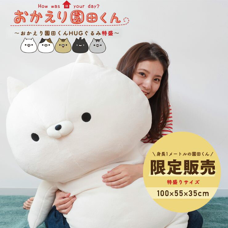 【ランキング一位獲得】おかえり園田くん HUGぐるみ 特盛 ぬいぐるみ 大きい ビッグ 特大 クッション HUG ハグ ギフト プレゼント おかえり園田君 そのだくん 園田 かわいい 癒し 子ども 子供 猫 ネコ ねこ 172-8180 小泉ライフテックス メーカー直販