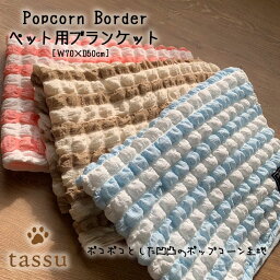 ペット用 ブランケット 70×50cm ポップコーンボーダー ペットマット tassu タッス Popcorn Border ボーダー 犬 いぬ イヌ 猫 ネコ ねこ ペット ペット用 毛布 インテリア お洒落 可愛い 168-6161