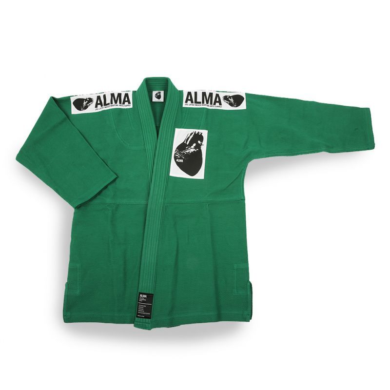 最大400円クーポン配布|【マーシャルワールド】ALMA レギュラーキモノ M2 緑 国産柔術衣 柔術着 道着 上下セット ユニフォーム 軽量 トレーニング 練習 試合
