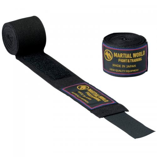 【12/1限定】 ポイント最大20倍&最大400円クーポン配布|【マーシャルワールド】国産バンテージ ジュニア 黒 (2個1組)(BT5-BK)コットン綿素材 ...