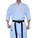 【マーシャルワールド】純白フルコンタクト空手着・4号(白帯付)(KU15-4) 空手道着 軽量道着 初心者用道着 入門用空手着 夏用道着 動きやすい空手着 通気...