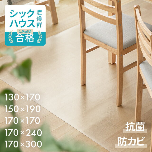 クーポンで5 OFF ＜176週ランキング1位＞ ダイニングマット 撥水 クリア 180×240cm 130×170 150×190 170×170 170×240 170×300 ダイニング マット 透明 防水 床暖房対応 抗菌 防カビ 厚さ1.5mm 0.5mm クリアマット 透明マット キッチンマット テーブルマット