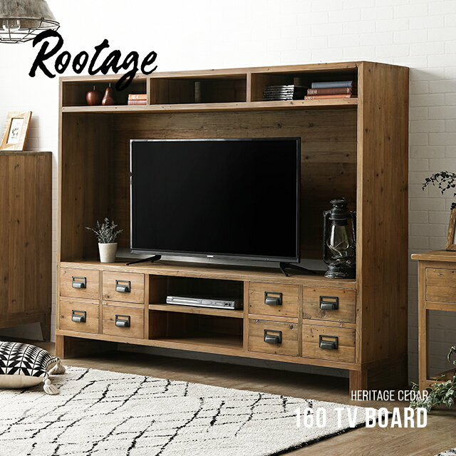 【50%オフ★9/4 20時から】 テレビ台 ハイタイプ 完成品 天然木 無垢材 テレビボード 壁面収納 収納付き TVボード TV台 AVボード テレビラック 32インチ 32型 40インチ 40型 おしゃれ ヴィンテージ ビンテージ 古材 Rootage ルーテージのサムネイル