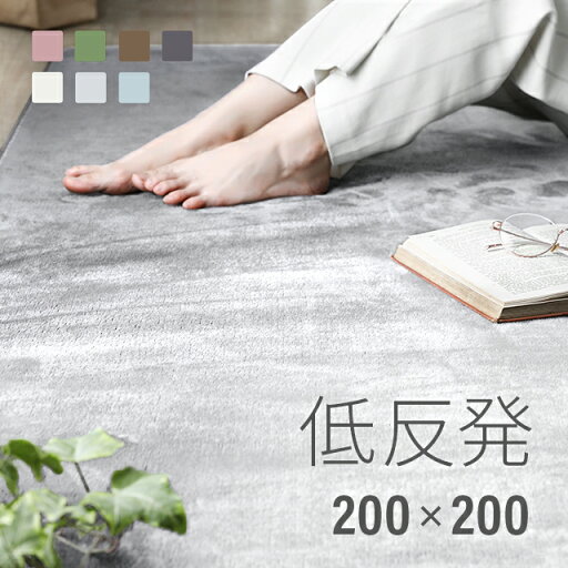 MODERN DECOの[シリーズ累計26万枚突破] ラグ 北欧 低反発 200×200 ラグマット  rug 低反発ラグ 滑り止め 防音マット ホットカーペット ラグ カーペット シャギーラグ グリーン ラグ グリーン モダン 北欧 冬用 夏用(ラグ・マット)