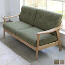 【全国送料要見積もり】2人掛 ソファ (BR/GR) 2Pソファ ソファー 2人掛けソファ カフェ 北欧 シンプル sofa 木肘ソファ 木製 天然木 アッシュ 布地 ファブリック おしゃれ 肘つき カジュアルソファ