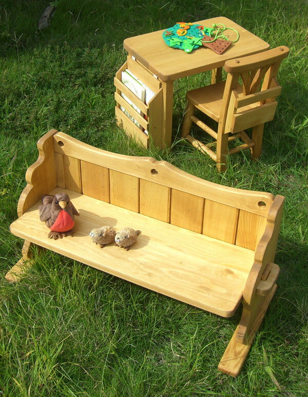 【無公害塗料】パイン材 カントリー調 キッズデスク ラック付き 自然塗料 [3]