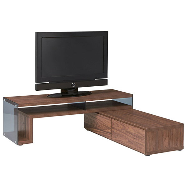 テレビボード 幅105〜181cm ウォールナット 横にスライドできる伸長式TVボード ディスプレイもでき、インテリアコーディネートの幅が広がるモダンなTVボード モダン シンプル お洒落