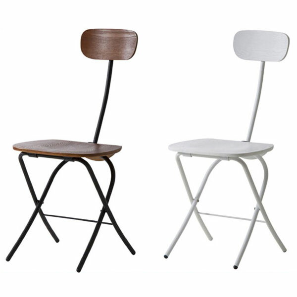 【P2倍】フォールディングチェア (BK/WH) 折り畳んで収納可能 折畳み式 チェアー ブラック ホワイト シンプル デスクチェアや簡易チェア、ダイニングチェアに モダン/北欧/フレンチ/レトロ/白家具