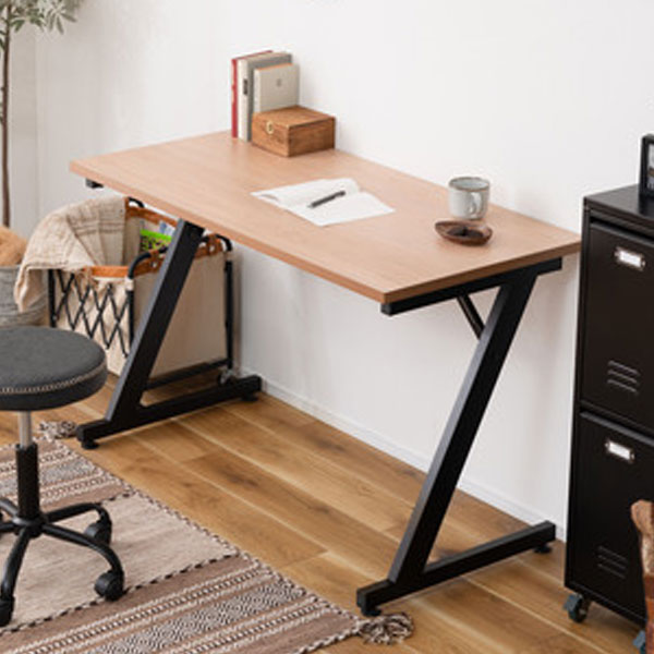 デスク パソコンデスク 120cm 学習机 勉強机 机 おしゃれ 木目調 ナチュラル スチール脚 オフィスデスク シンプルデスク テーブル 在宅勤務 テレワーク リモートワーク アジャスター 幅120cm 奥行き60cm 高さ75cm シンプル/モダン/男前/ おしゃれ かっこいい