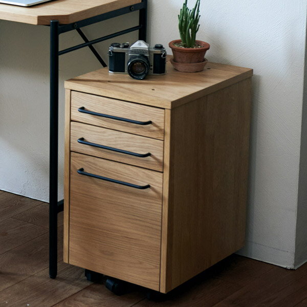 デスクワゴン サイドワゴン 学習ワゴン ワゴン キャスター付 3段 木製 シンプル おしゃれ 北欧 モダン ジャパンディ 和モダン スタイリッシュ スリム サイドチェスト デスクチェスト 幅30.5cm 奥行40cm 高さ55.5cm