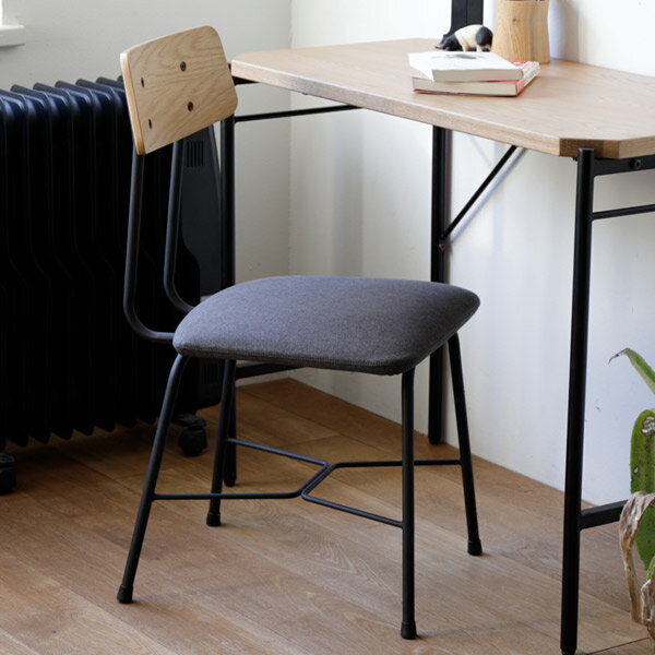 チェア ダイニングチェア 食卓チェア 食卓椅子 デスクチェア オーク スチール脚 幅40cm 奥行45.5cm 高さ78cm 座面高42cm 男前/ブルックリン/レトロ/ミッドセンチュリー/北欧/ナチュラル おしゃれ ファブリック 椅子 完成品 1脚